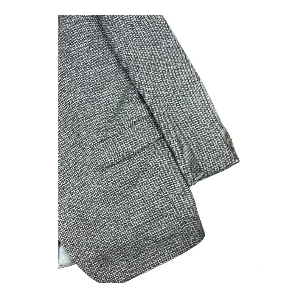 Tom Wade Blazer Mens 42 USA Vintage Union Basketweave Sport Coat Brown Black